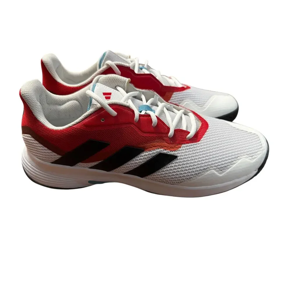 Adidas Mens CourtJam Control M White Red Black Tennis Shoes Sneakers Size 13 New